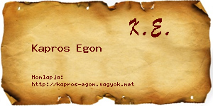 Kapros Egon névjegykártya